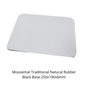 Mouse Mat for Dey Sublimation Traditional Natural Rubber Black Base 250x190x6mm