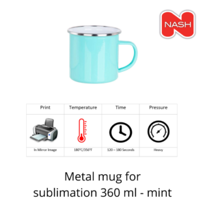 Enamel Mug Mint Green Sublimation