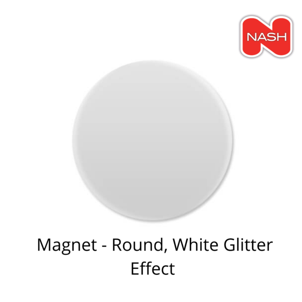 Magnet, Circle, white glitter effect for sublimation